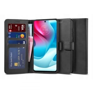 Etui Tech-Protect Wallet 2 Motorola Moto G60s Fekete