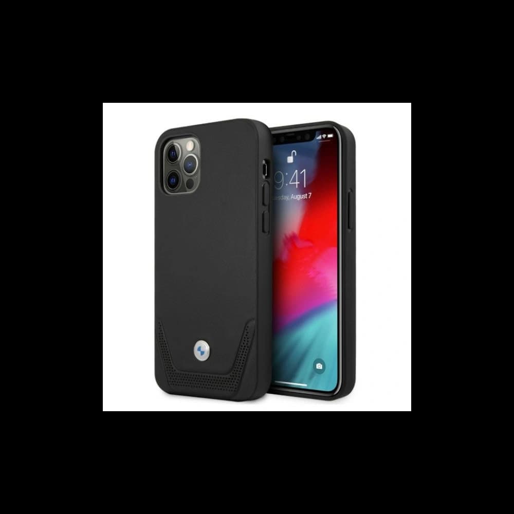 BMW BMHCP12MRSWPK Apple iPhone 12/12 Pro black hardcase Leather Perforate - 1