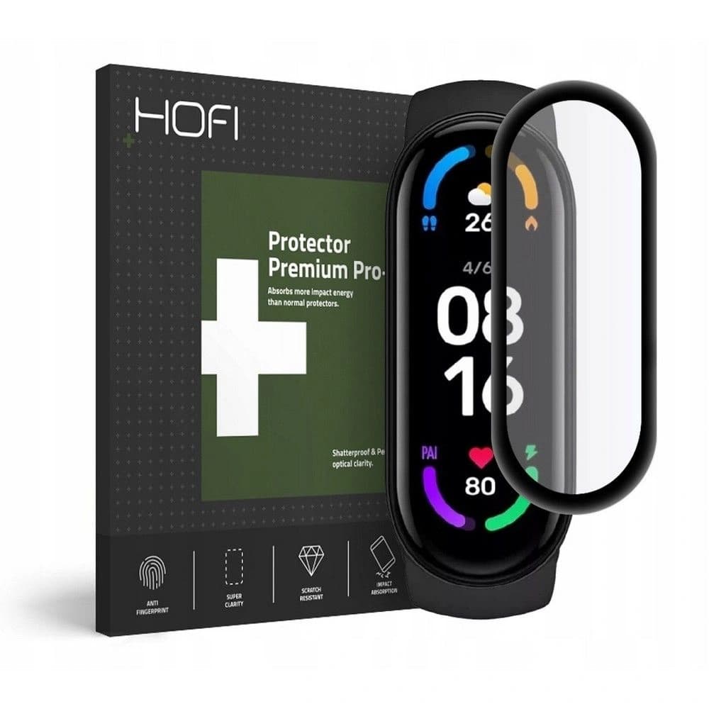 Hybriertes Glas Hofi Hybrid Glass Xiaomi Mi Band 6 Schwarz - 1