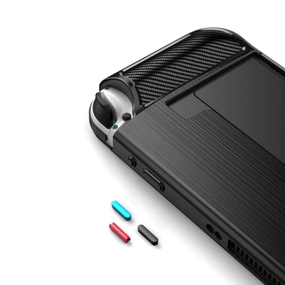 Case Tech-Protect TPUCarbon Nintendo Switch Oled Schwarz - 4