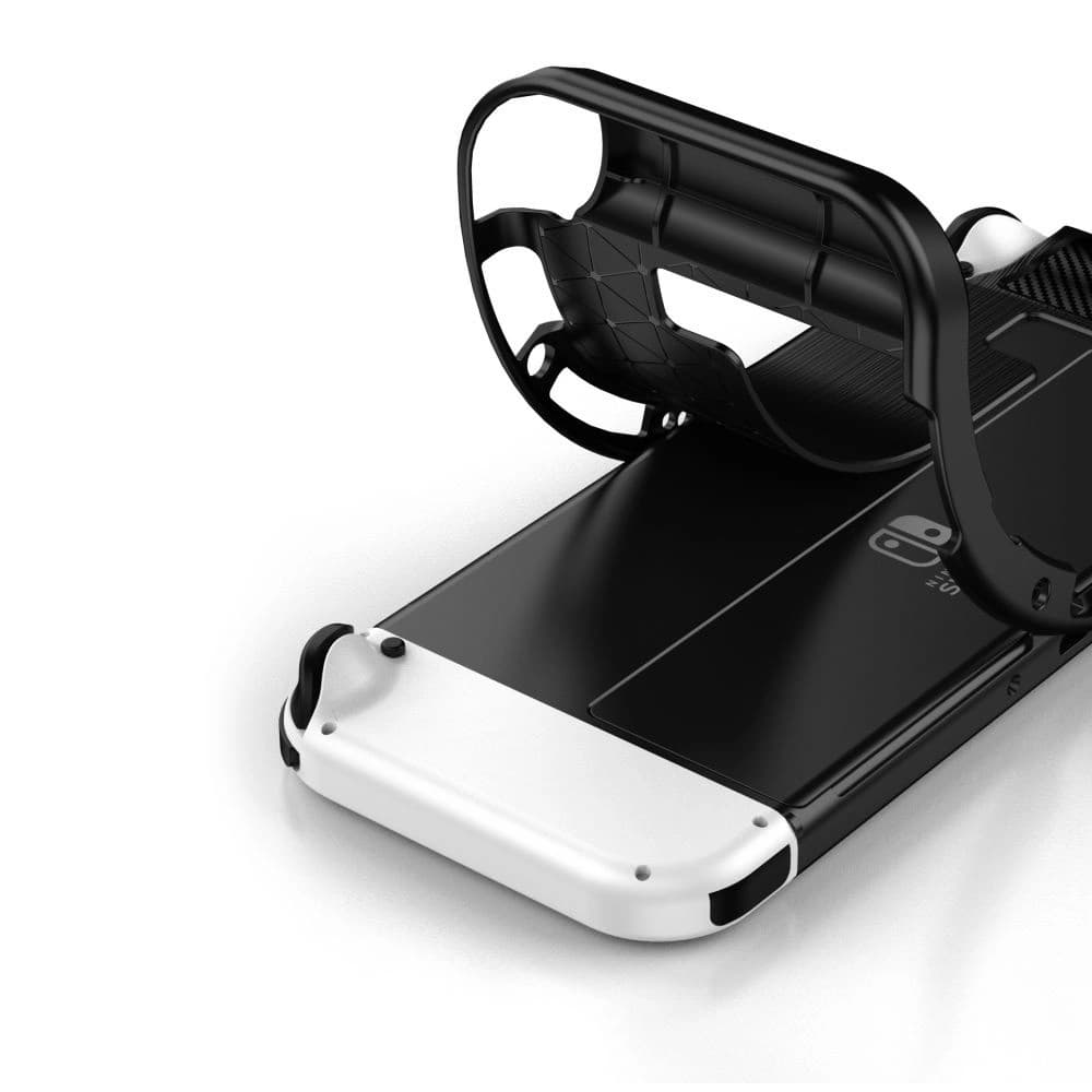 Case Tech-Protect TPUCarbon Nintendo Switch Oled Schwarz - 5