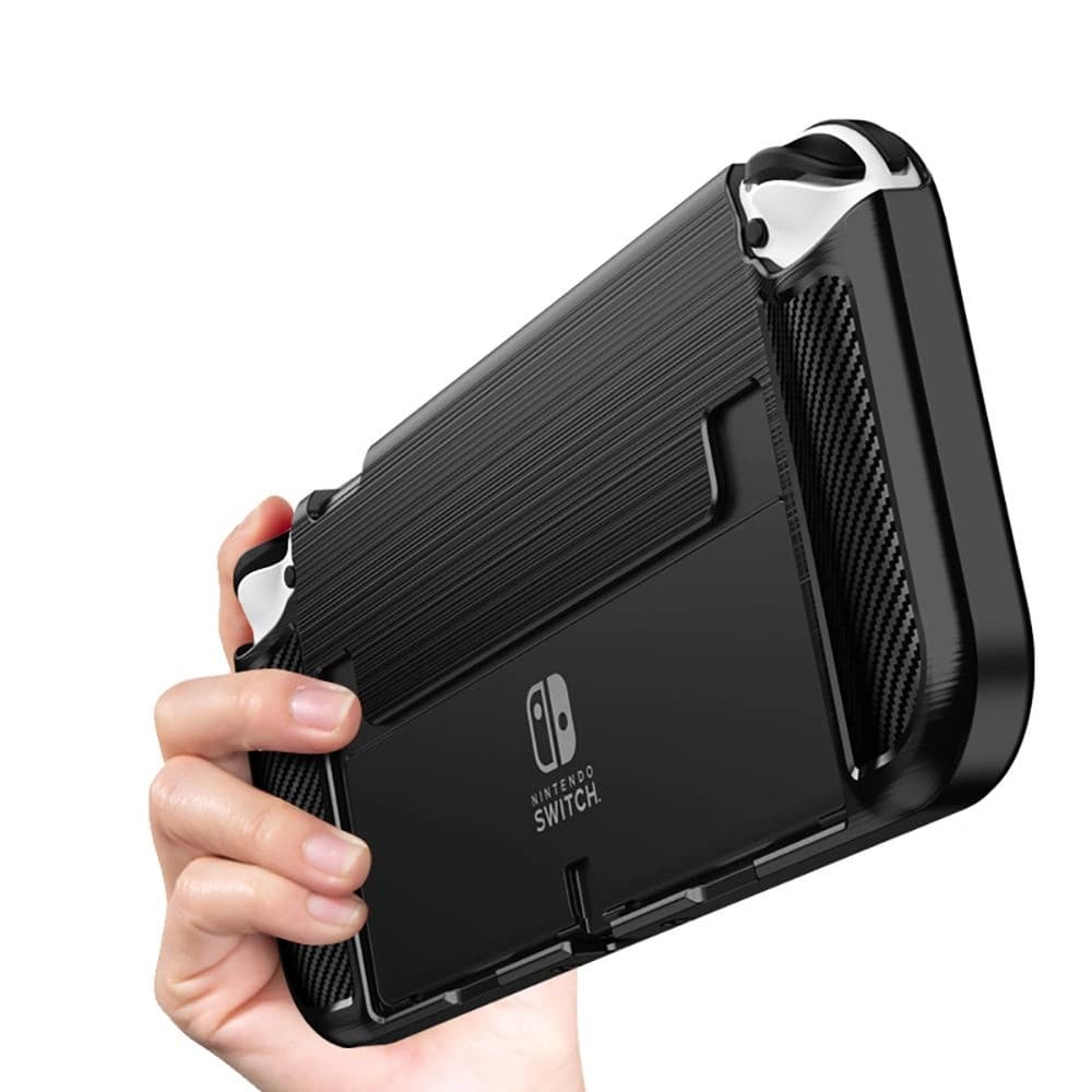 Case Tech-Protect TPUCarbon Nintendo Switch Oled Schwarz - 6