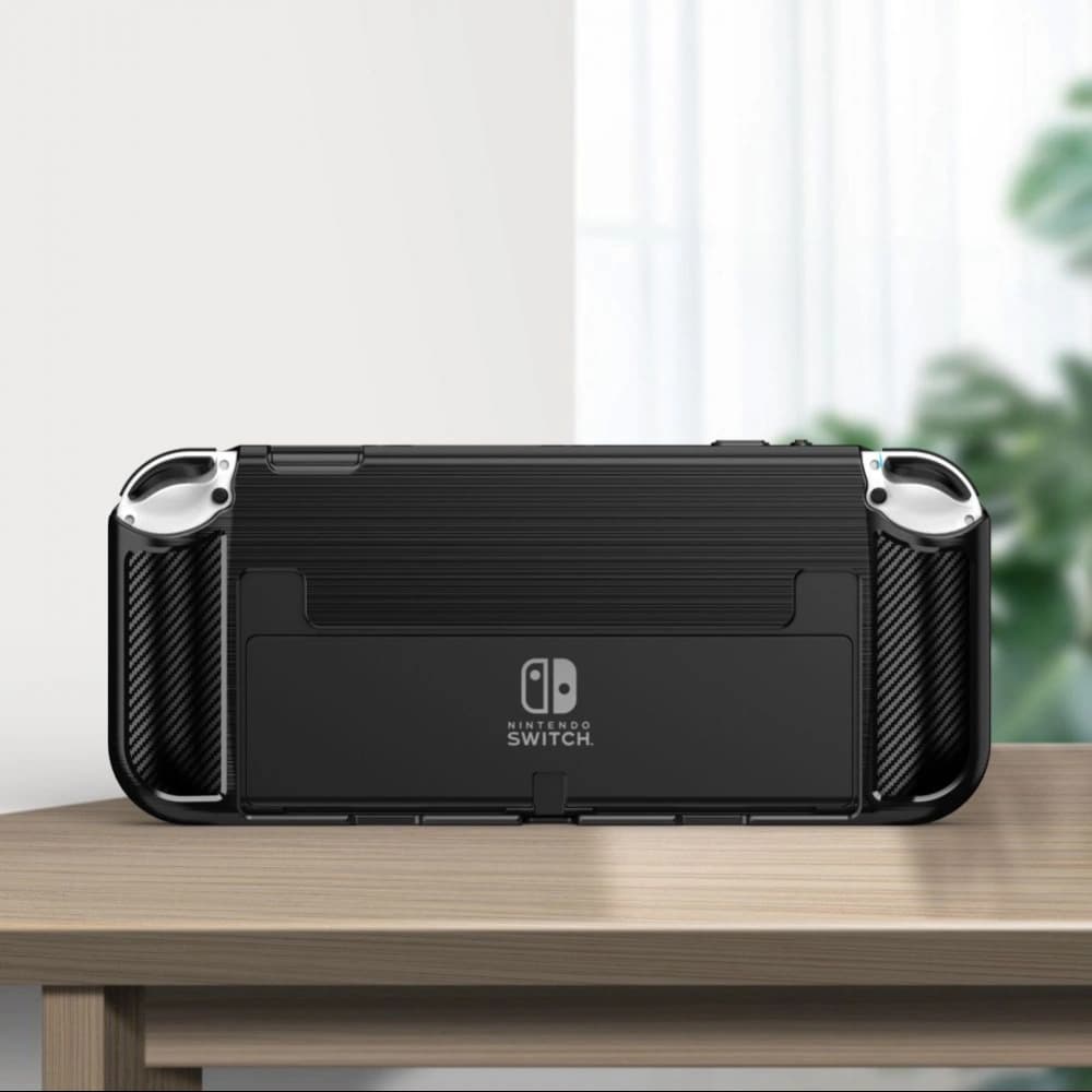 Case Tech-Protect TPUCarbon Nintendo Switch Oled Schwarz - 9