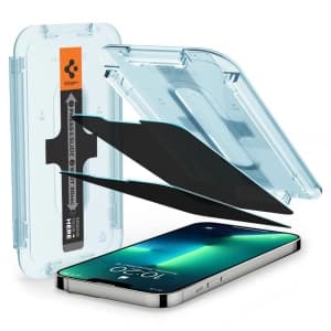 Sticlă călită Spigen GLAS.tR ez Fit Apple iPhone 14/13/13 Pro Privacy [2 PACK]