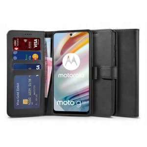 Etui Tech-Protect Wallet Motorola Moto G60 Fekete