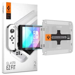 Spigen Gehärtetes Glas GLAS.tR ez Fit Nintendo Switch Oled [2 PACK]