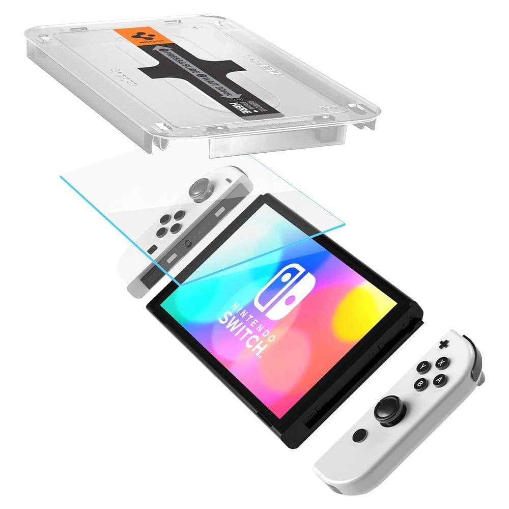 Spigen Gehärtetes Glas GLAS.tR ez Fit Nintendo Switch Oled [2 PACK] - 4