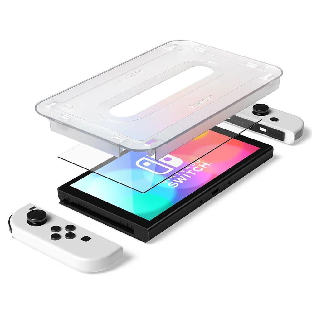 Spigen Gehärtetes Glas GLAS.tR ez Fit Nintendo Switch Oled [2 PACK] - 7