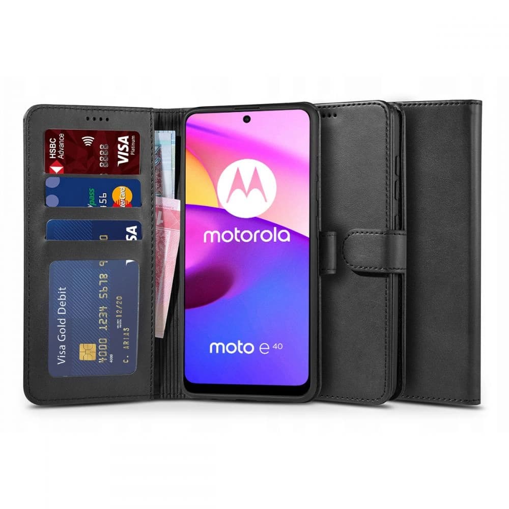 Etui Tech-Protect Wallet Motorola Moto E20/E40 Negru - 1