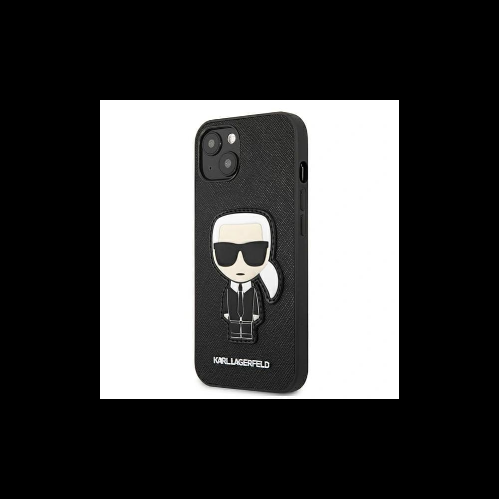Karl Lagerfeld KLHCP13SOKPK Apple iPhone 13 mini black hardcase Saffiano Ikonik Karl`s Patch - 2