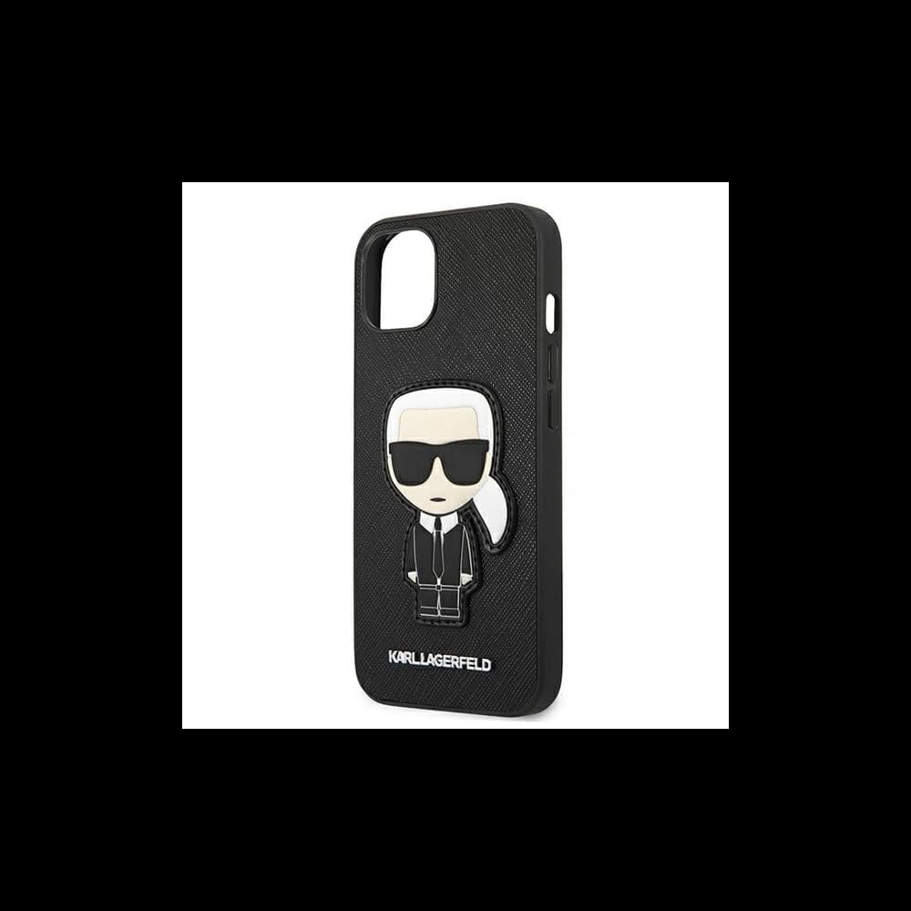 Karl Lagerfeld KLHCP13SOKPK Apple iPhone 13 mini black hardcase Saffiano Ikonik Karl`s Patch - 6