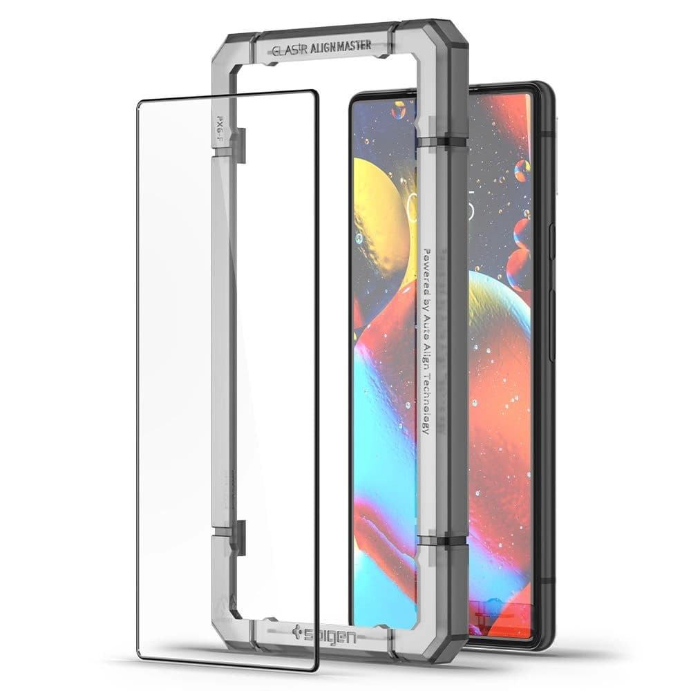 Tvrzené sklo Spigen GLAS.tR Slim AlignMaster Google Pixel 6 černé - 6