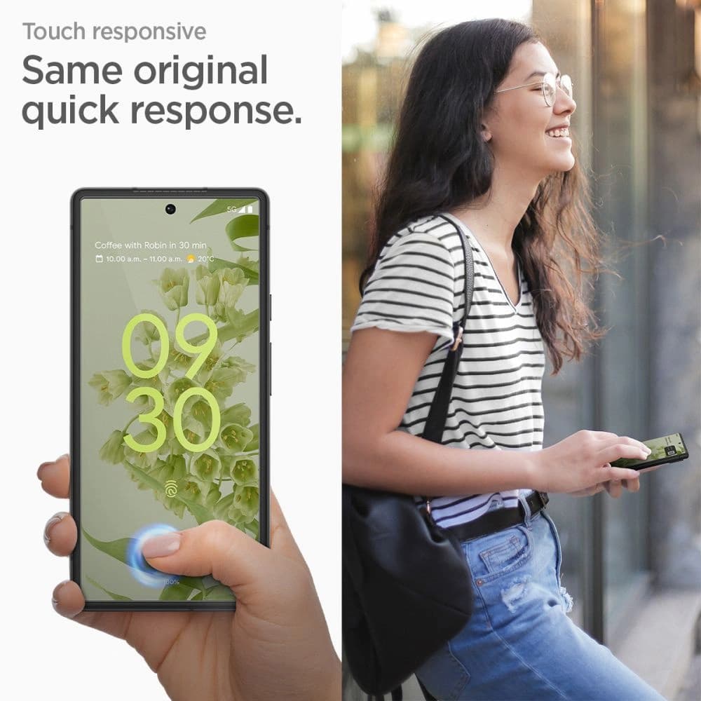 Tvrzené sklo Spigen GLAS.tR Slim AlignMaster Google Pixel 6 černé - 8