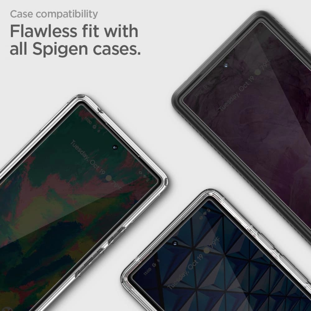 Tvrzené sklo Spigen GLAS.tR Slim AlignMaster Google Pixel 6 černé - 11