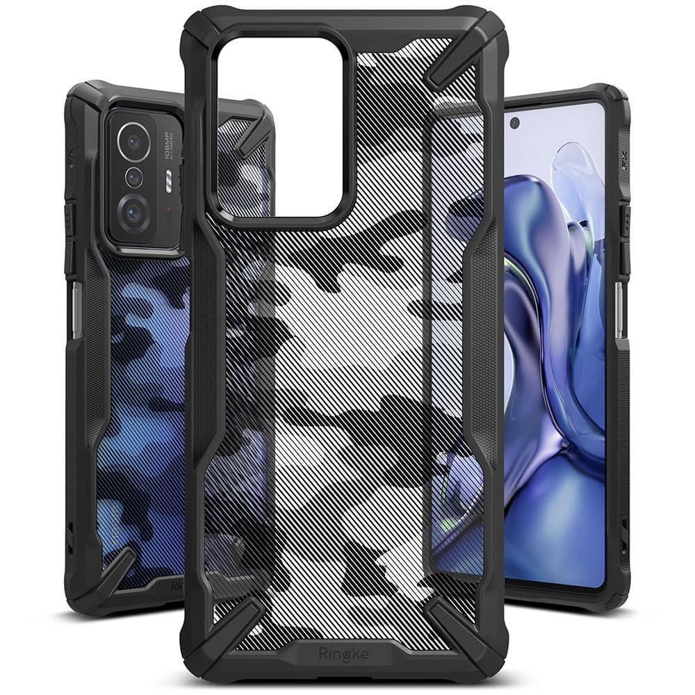 Etui Ringke Fusion-X Design Xiaomi 11T/Pro Camo (Moro) Černé - 1