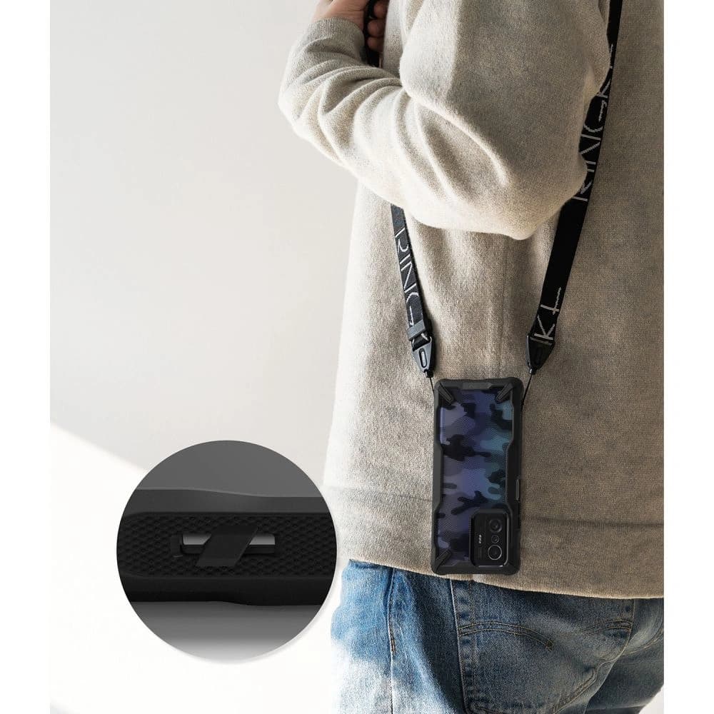 Etui Ringke Fusion-X Design Xiaomi 11T/Pro Camo (Moro) Černé - 7