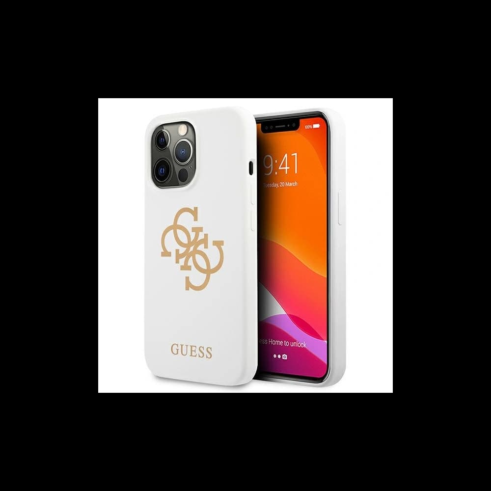 Guess GUHCP13XLS4GGWH Apple iPhone 13 Pro Max white hard case Silicone 4G Logo - 1