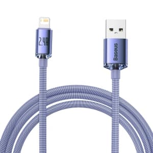USB do Lightning Baseus Crystal Cable, 2.4A, 2m (purple)