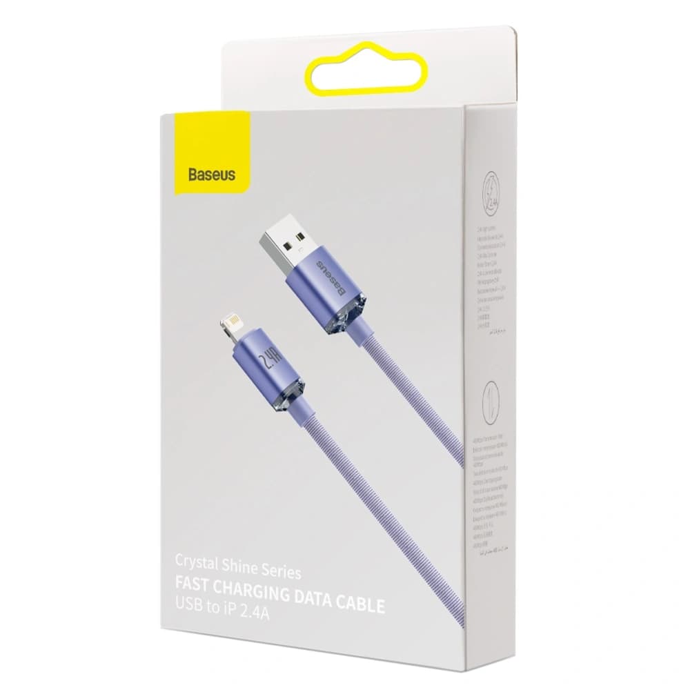 USB do Lightning Baseus Crystal Cable, 2.4A, 2m (purple) - 4