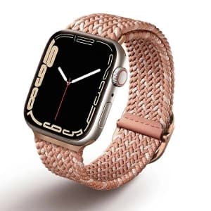 UNIQ Aspen Apple Watch 4/5/6/7/SE/8/9/10 40/41/42mm Zsinóros DE rózsaszín/citrus pink