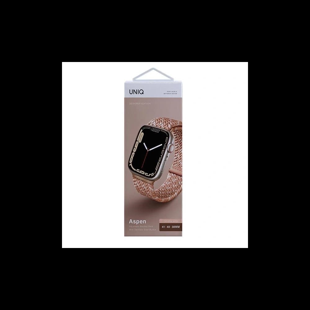 Pasek UNIQ Aspen Apple Watch 4/5/6/7/SE/8/9/10 40/41/42mm Împletit DE roz/citrus pink - 4