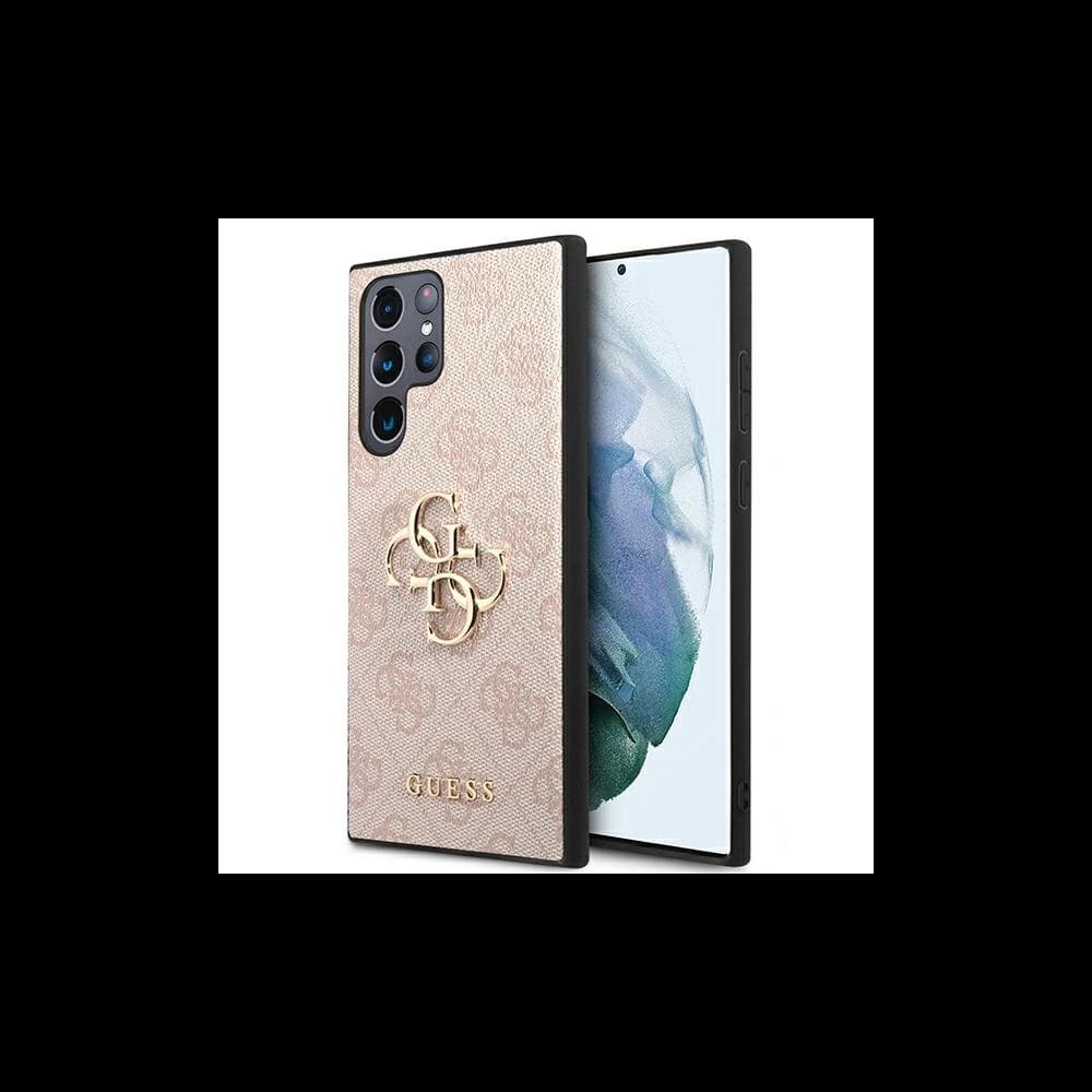 Etui Guess GUHCS22L4GMGPI Samsung Galaxy S22 Ultra różowy/pink hardcase 4G Big Metal Logo - 1