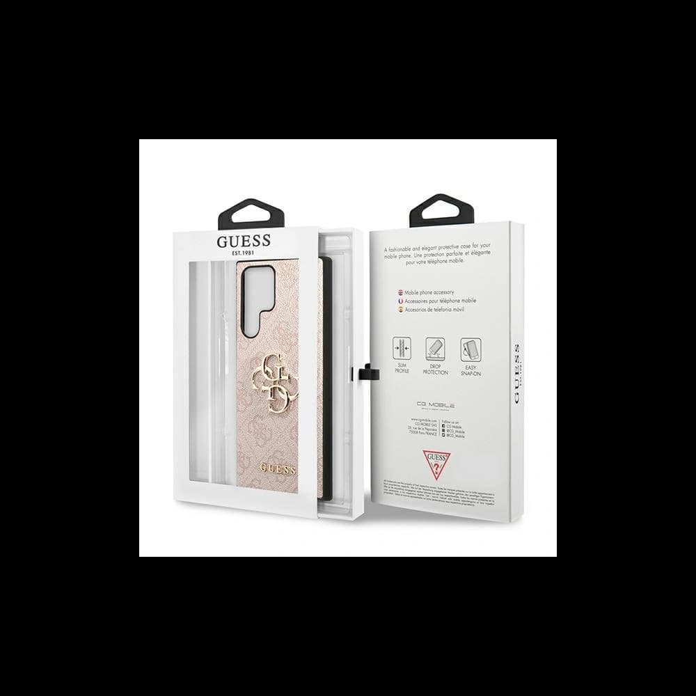 Etui Guess GUHCS22L4GMGPI Samsung Galaxy S22 Ultra różowy/pink hardcase 4G Big Metal Logo - 8