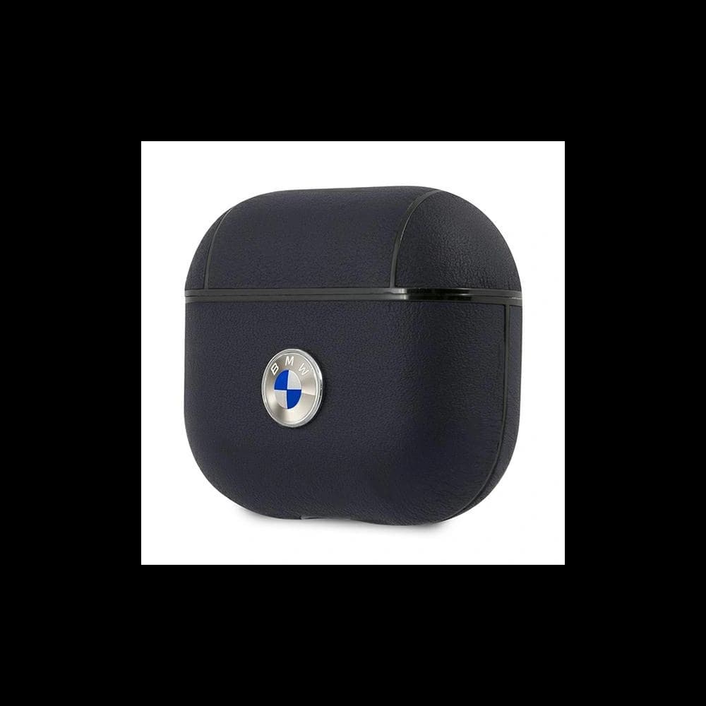 Case BMW BMA3SSLNA Apple AirPods 3 Hülle navy Echtes Leder Silbernes Logo - 3