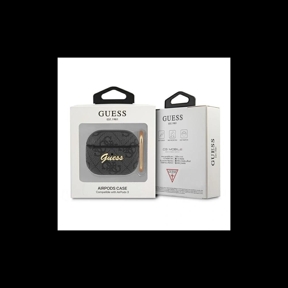 Case Guess GUA34GSMK Apple AirPods 3 grau/grey 4G Script Metal Collection - 3