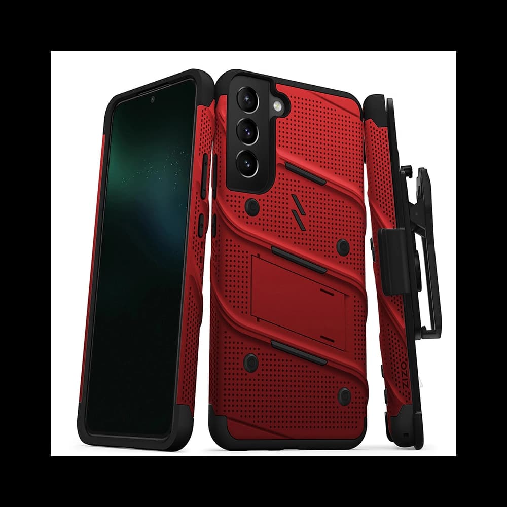 Case ZIZO BOLT Series Samsung Galaxy S22+ Plus + Glas (rot) - 1