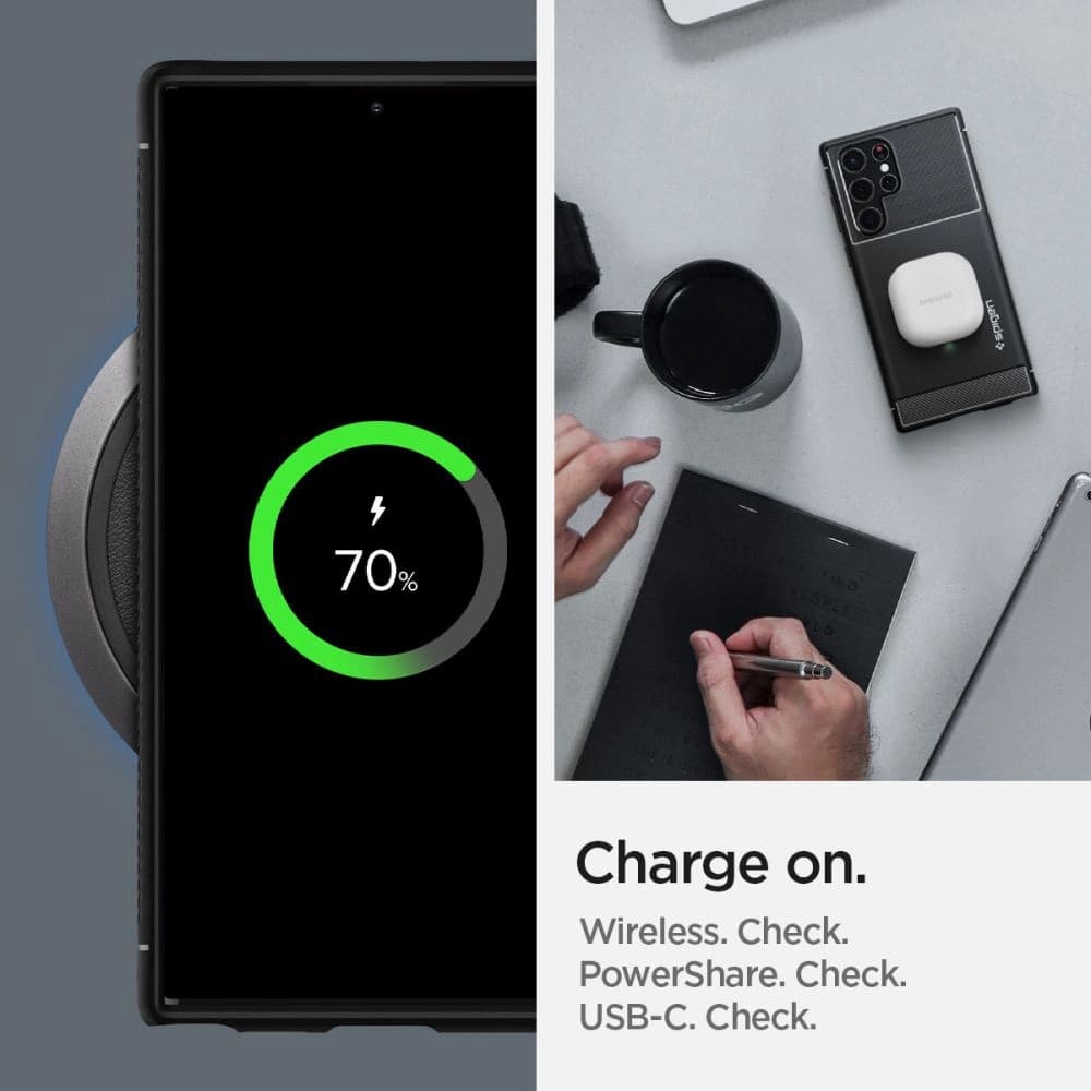 Etui Spigen Rugged Armor Samsung Galaxy S22 Ultra matná černá - 14