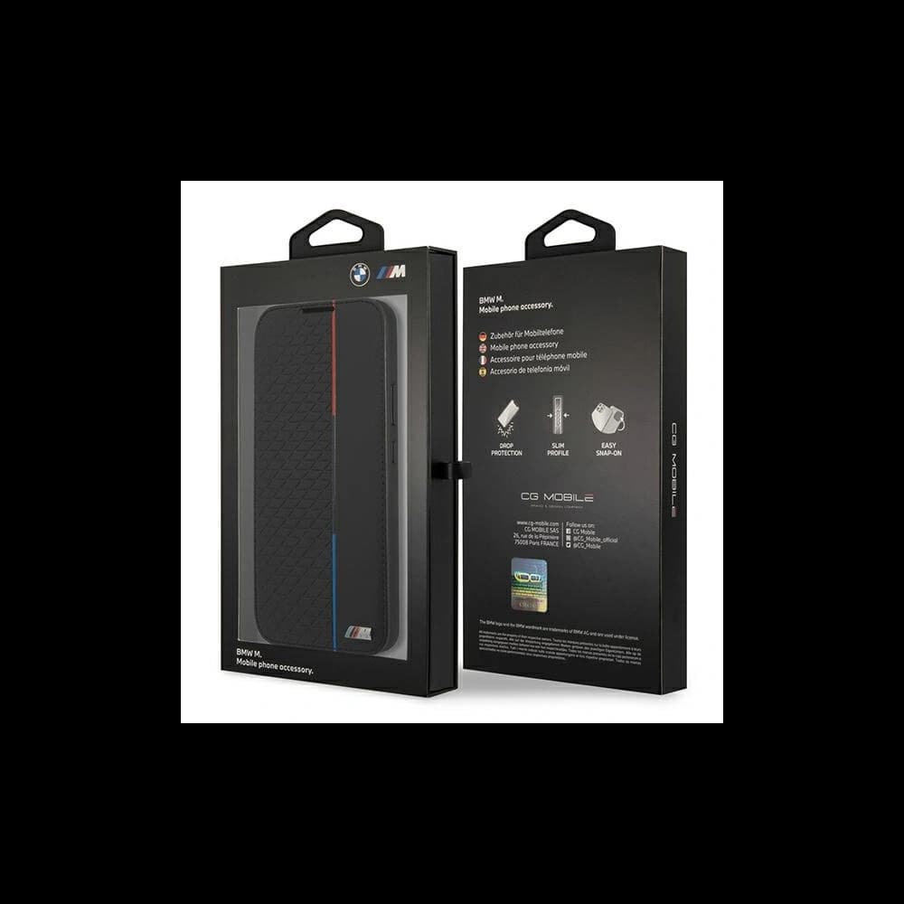 Etui BMW BMBKS22STRTBK Samsung Galaxy S22 negru/black husa M Collection Triangles - 7