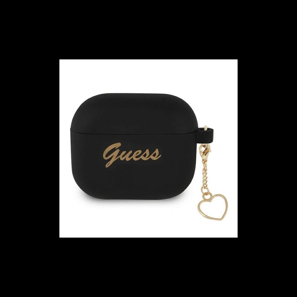 Case Guess GUA3LSCHSK Apple AirPods 3 schwarz/schwarz Silikon Charm Herz Kollektion - 1