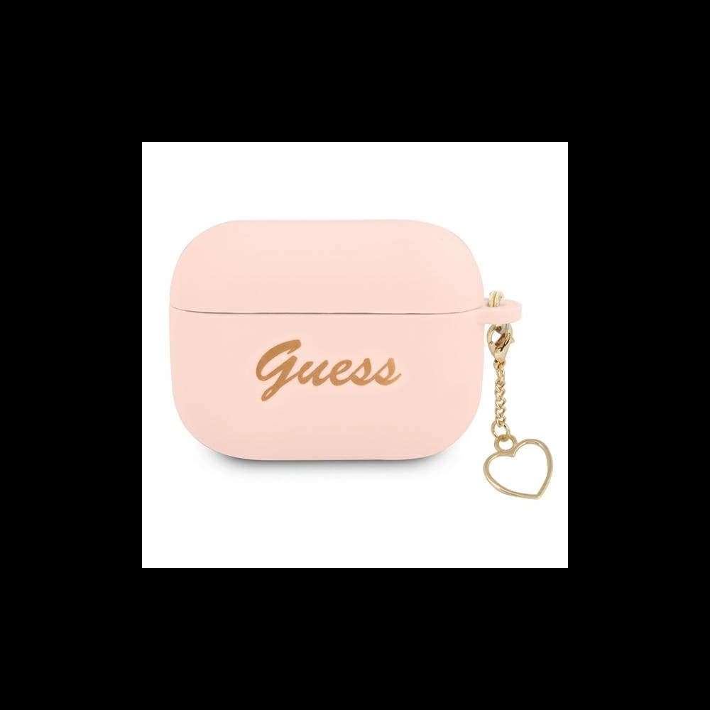 Etui Guess GUAPLSCHSP Apple AirPods Pro różowy/pink Silicone Charm Heart Collection - 1