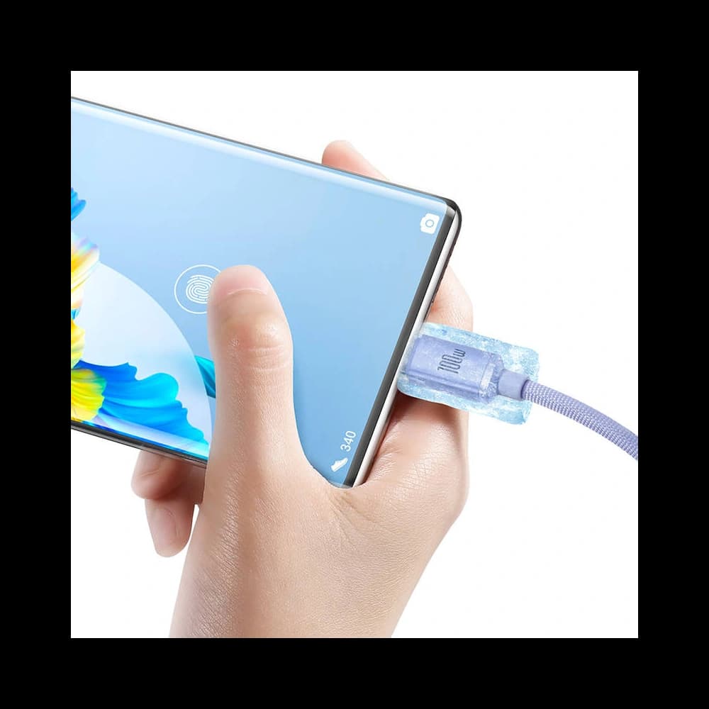 Baseus Crystal cable USB to USB-C, 100W, 2m (purple) - 2