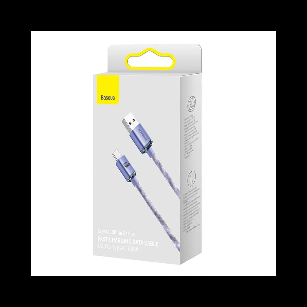 Baseus Crystal cable USB to USB-C, 100W, 2m (purple) - 5