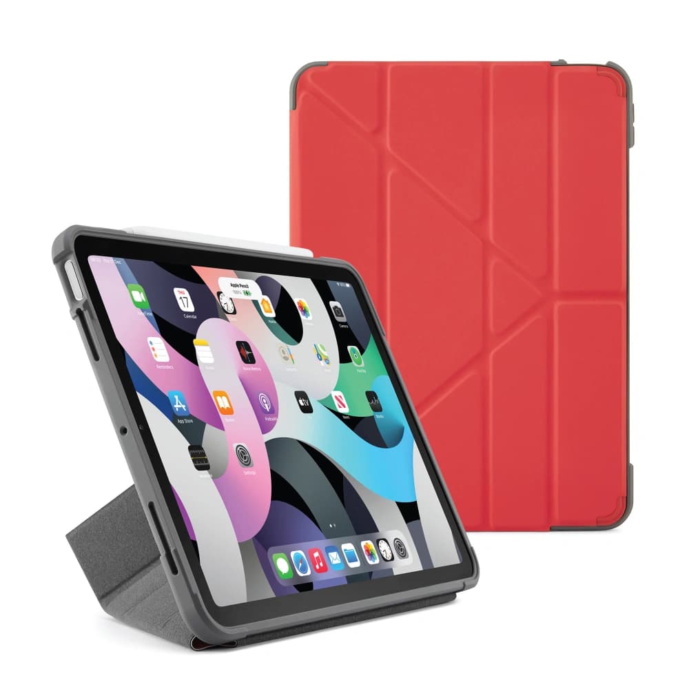 Etui Pipetto Origami Apple iPad Air 10.9 2020/2022 (a 4-a și a 5-a generație) / iPad Air 11 2024 (a 6-a generație) (roșu) - 1