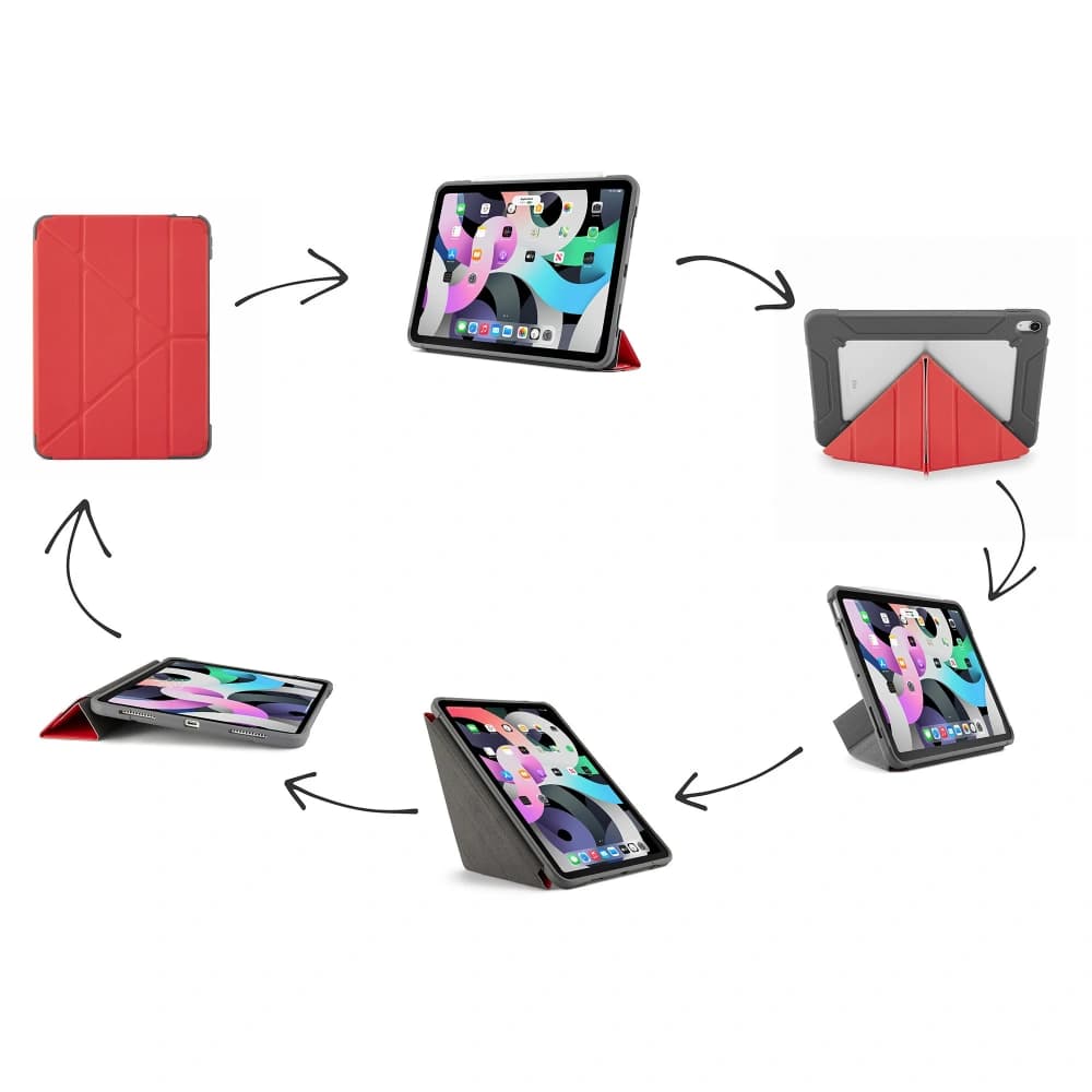 Etui Pipetto Origami Apple iPad Air 10.9 2020/2022 (a 4-a și a 5-a generație) / iPad Air 11 2024 (a 6-a generație) (roșu) - 5