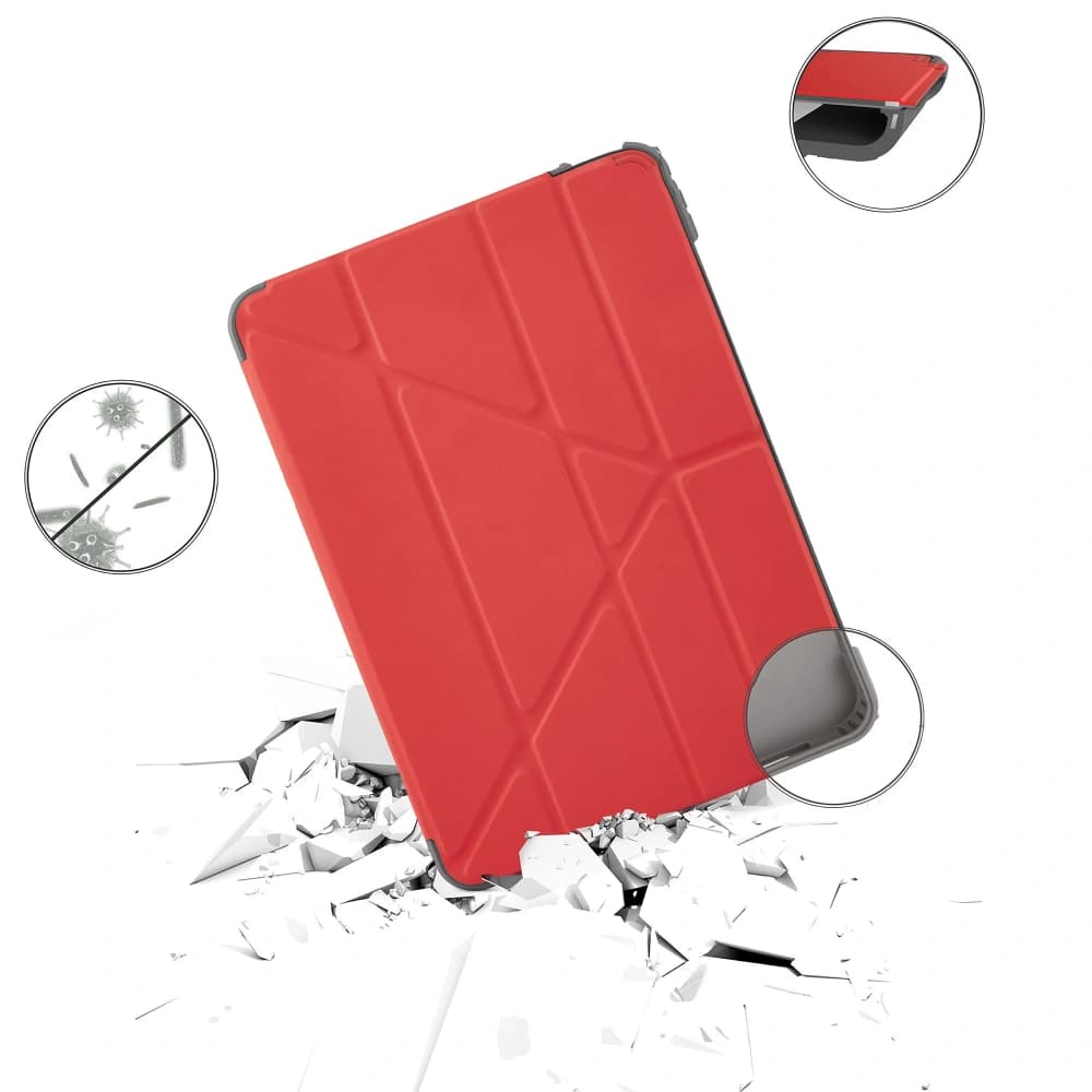 Etui Pipetto Origami Apple iPad Air 10.9 2020/2022 (a 4-a și a 5-a generație) / iPad Air 11 2024 (a 6-a generație) (roșu) - 2
