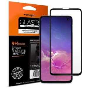 Szkło hartowane Spigen GLAS.tR Slim Samsung Galaxy S10e Full Cover Case Friendly