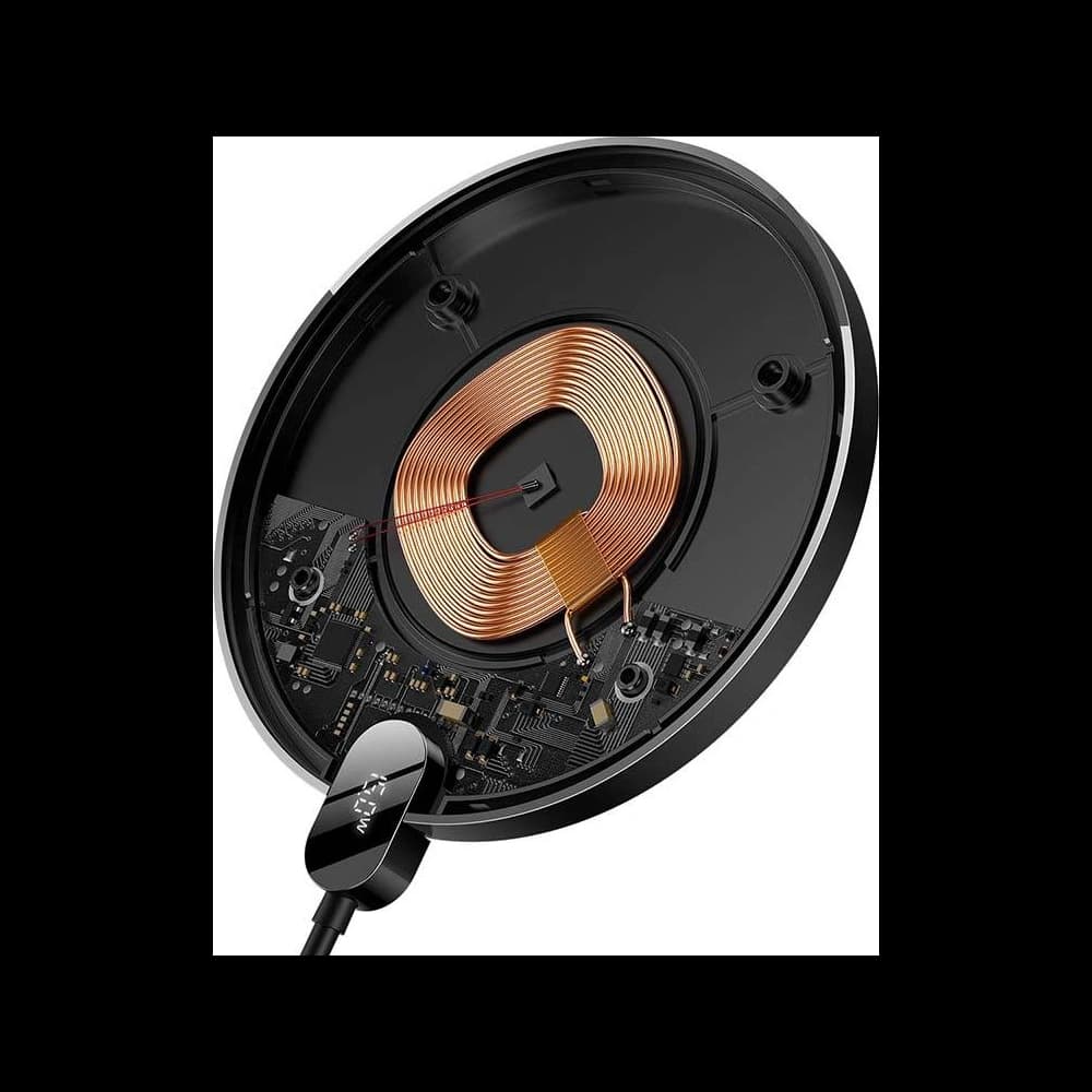 Inductive wireless charger Baseus Digital LED 15W (black) - 3