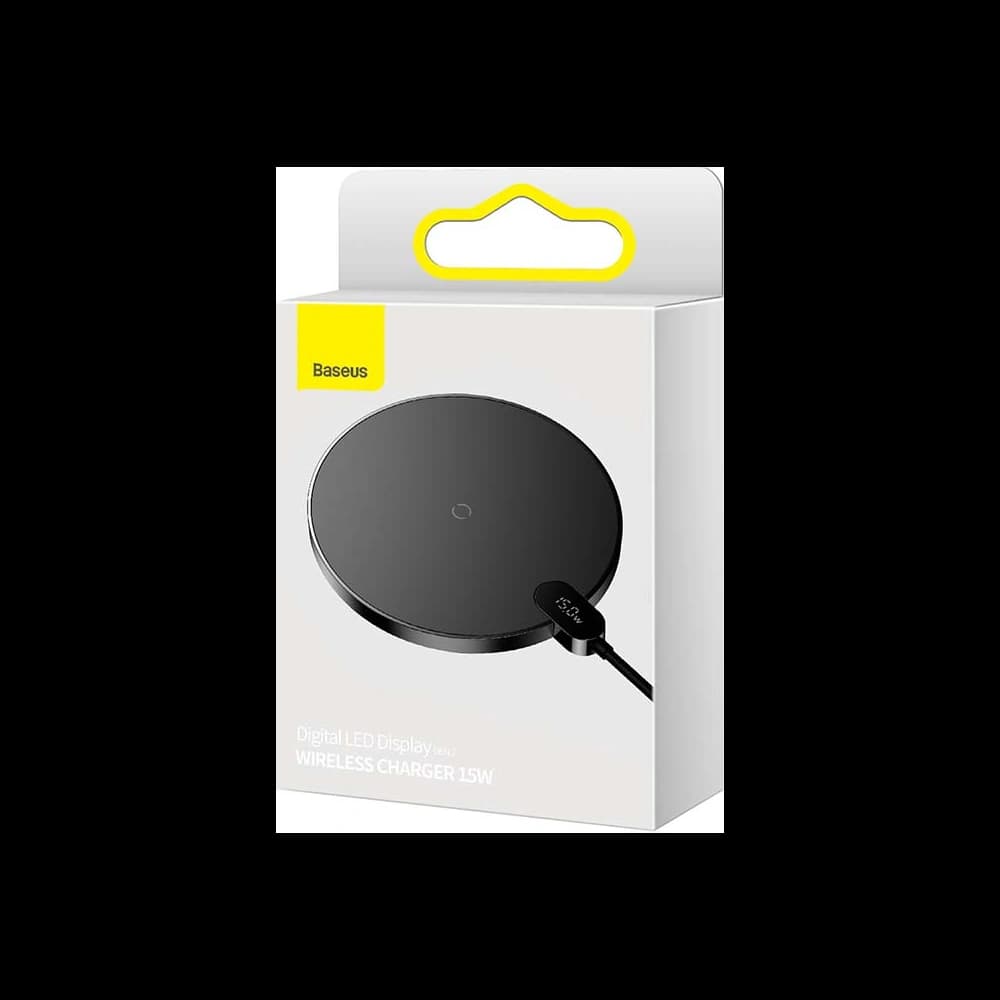 Inductive wireless charger Baseus Digital LED 15W (black) - 6