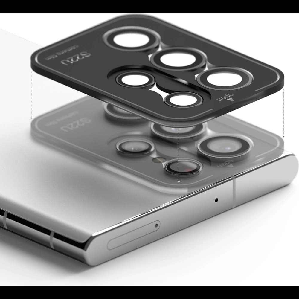 Edzett üveg Ringke fényképezőgép lencse keret üveg Samsung Galaxy S22 Ultra Fekete - 6