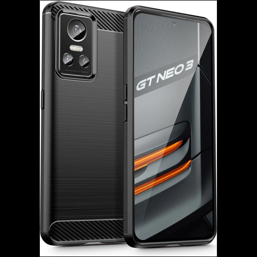 Case Tech-Protect TPUCarbon Realme GT Neo 3 Schwarz - 1