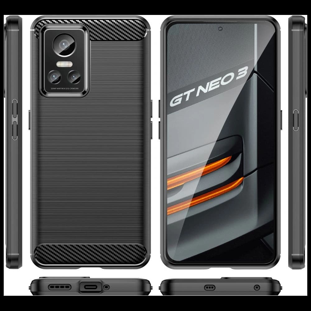 Case Tech-Protect TPUCarbon Realme GT Neo 3 Schwarz - 2
