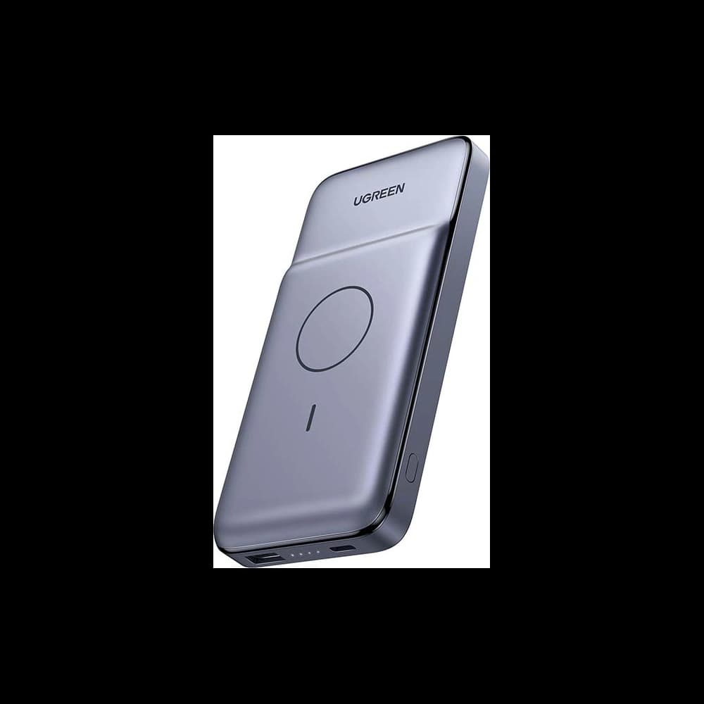 Powerbank z ładowaniem indukcyjnym UGREEN PB195, 10000mAh, 20W+10W, USB + USB-C (srebrny) - 1