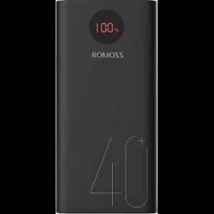 Powerbank Romoss PEA40 40000mAh QC 3.0 2xUSB-A, USB-C, microUSB (negru)