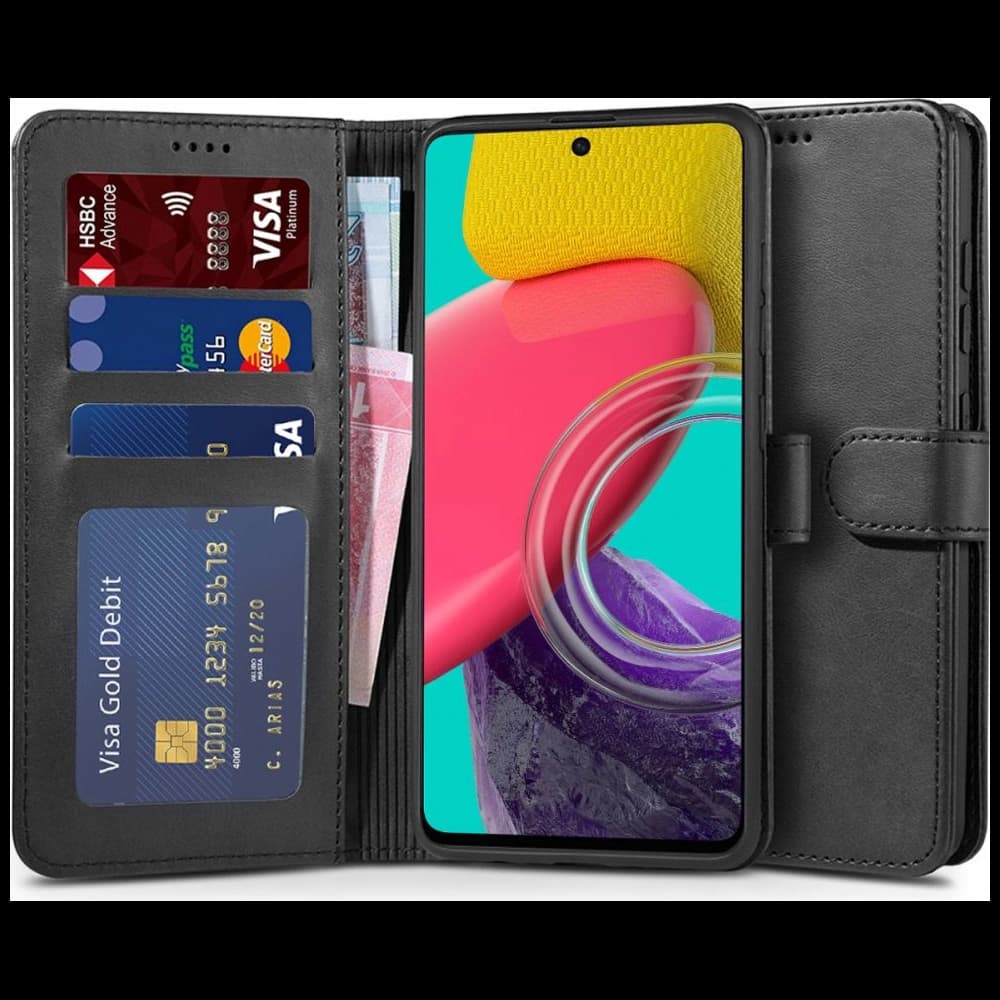Case Tech-Protect Wallet Samsung Galaxy M53 5G Schwarz - 1