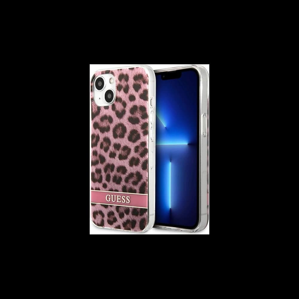 Guess GUHCP13MHSLEOP Apple iPhone 13 pink hardcase Leopard - 1