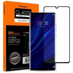 Gehärtetes Glas Spigen GLAS.tR Slim Huawei P30 Pro Full Cover Case Friendly
